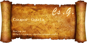 Csupor Gyula névjegykártya